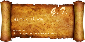 Gyurik Tünde névjegykártya
