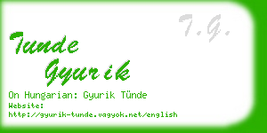 tunde gyurik business card